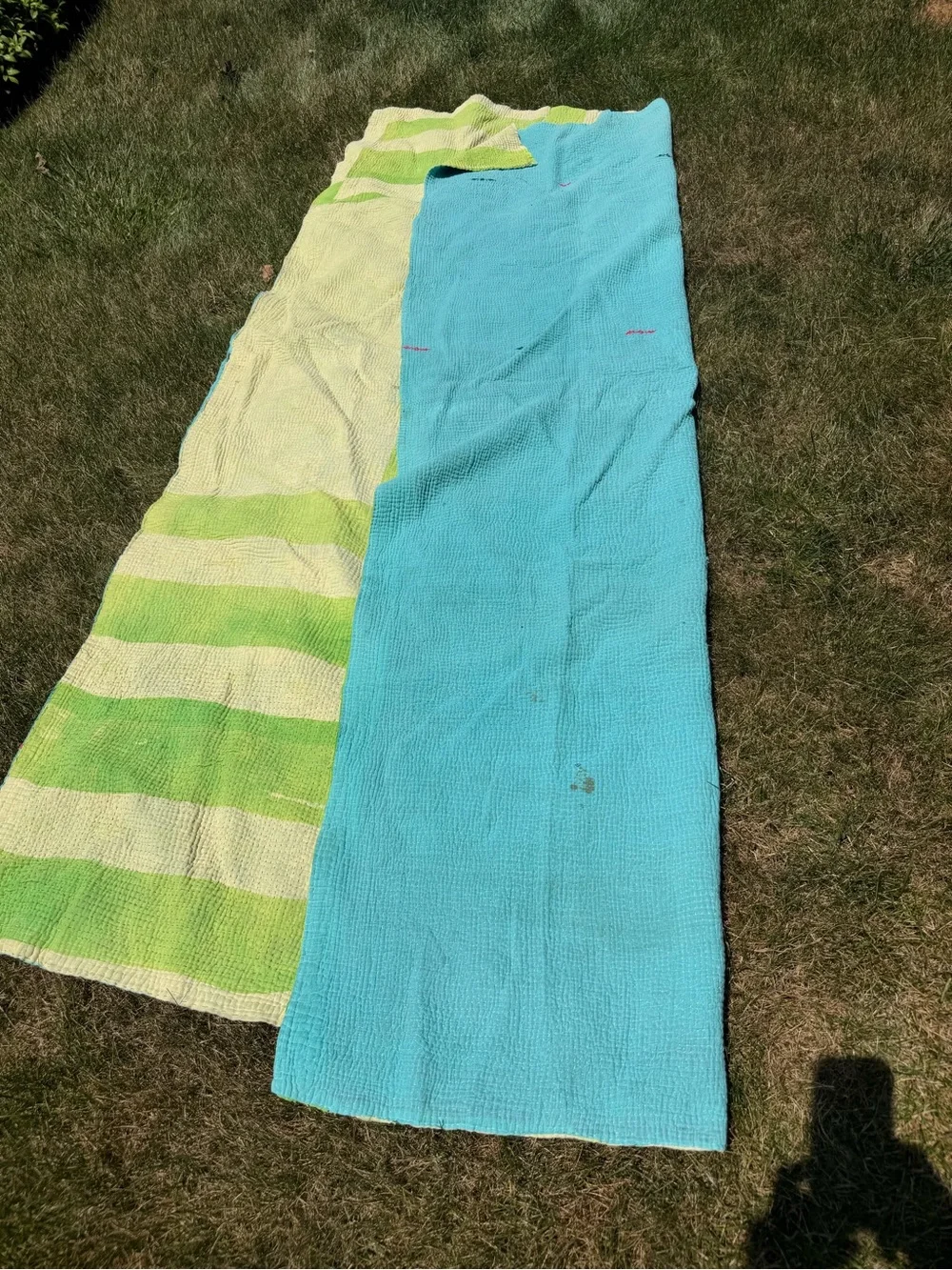 Vintage Handmade Kantha Quilt | Reversible Cotton Bohemian Throw
